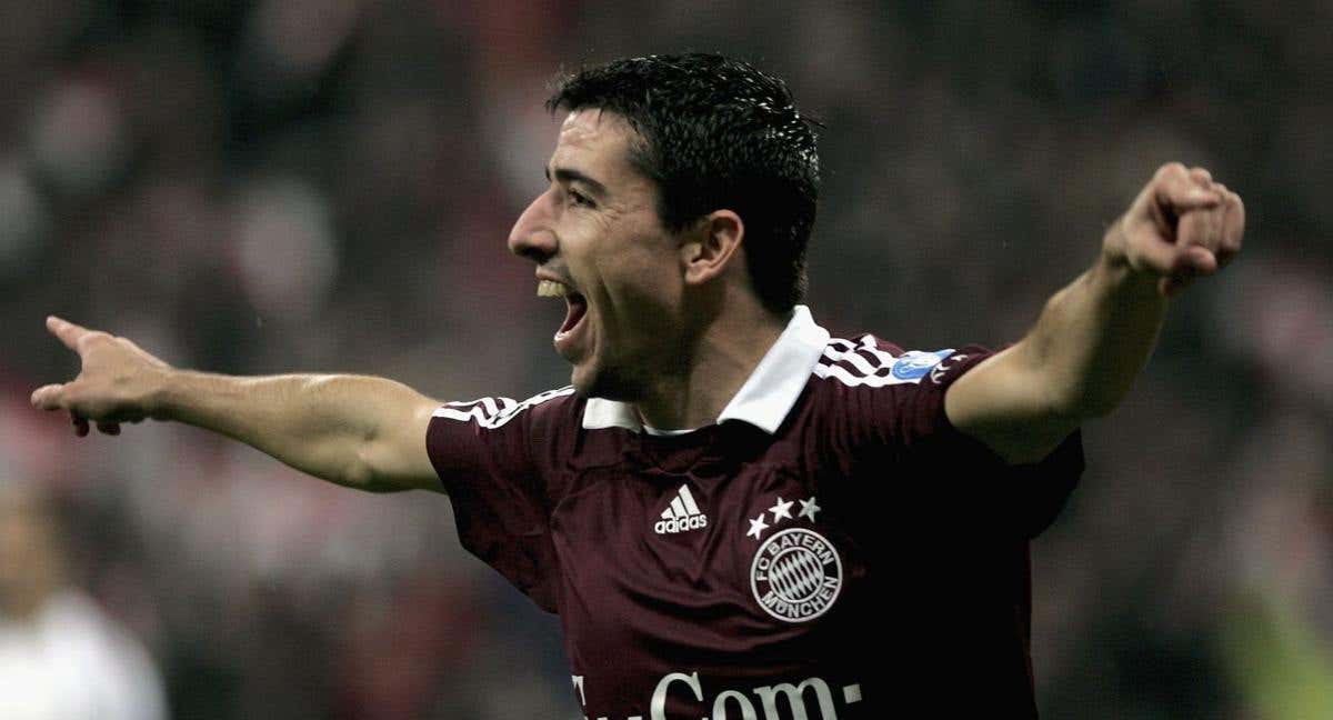 Makaay, tras el gol que marcó con el Bayern ante el Madrid./UEFA