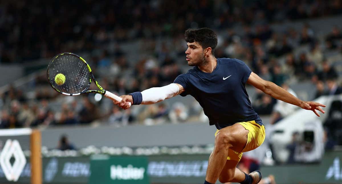 Alcaraz en el último partido de Roland Garros./Reuters