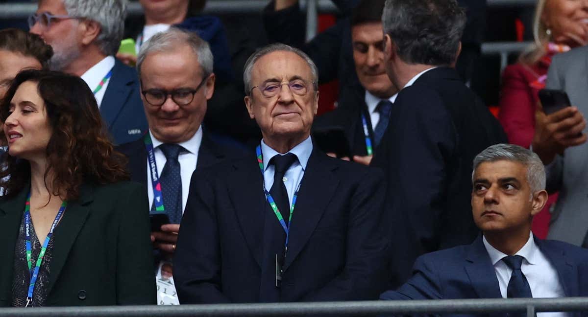 Florentino Pérez, en Wembley. /REUTERS