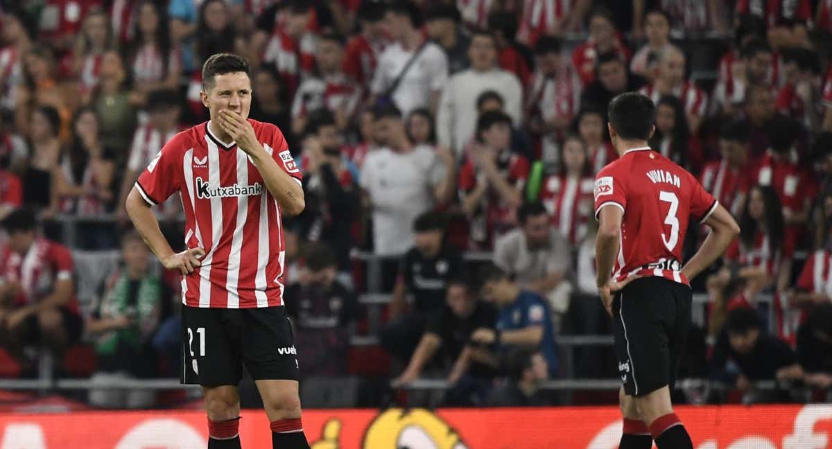 Ander Herrera, durante un partido de la presente temporada en San Mamés./AFP