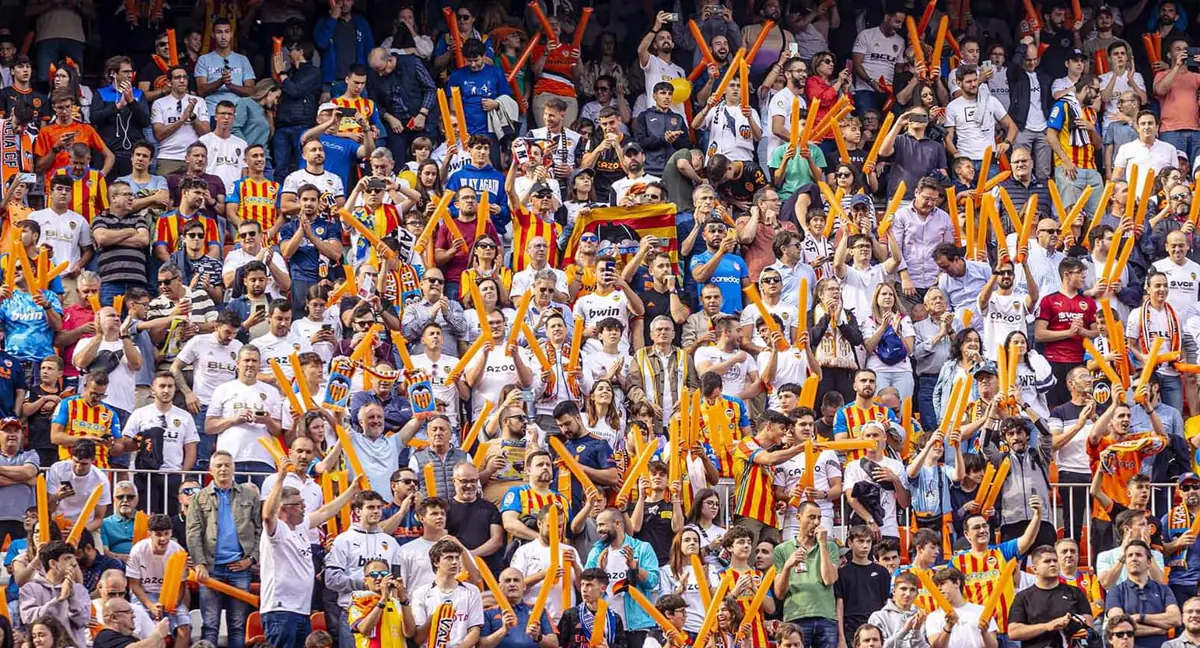 La afición del Valencia, en Mestalla.