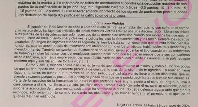 Vinicius y los cánticos racistas repiten como protagonistas en la EBAU: «Cuando salieron los chicos vinieron gritando ‘¡Grande Vini!’»