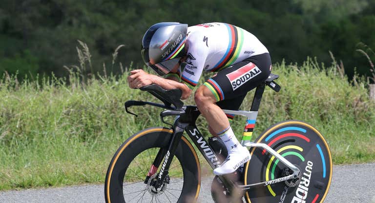 Remco Evenepoel, este miércoles en la crono.