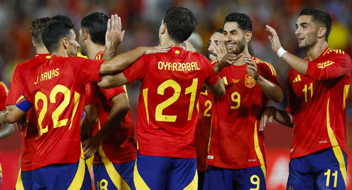 Los jugadores españoles celebrando un gol ante Andorra. /AGENCIAS