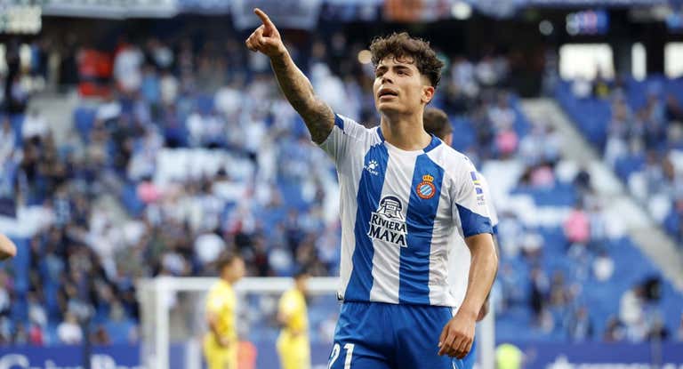 Nico Melamed, en la celebración de su gol.