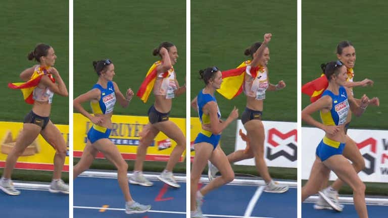 Secuencia del momento en el que Laura García pierde el bronce en el último suspiro.