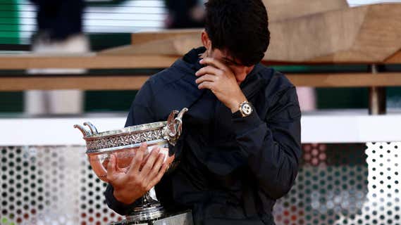 Carlos Alcaraz, durante la final de Roland Garros 2024 ante Alexander Zverev. /REUTERS