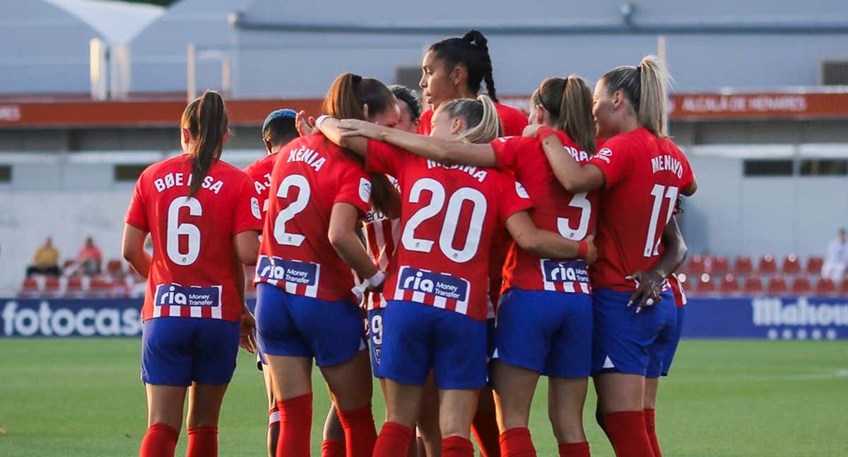 Las jugadoras del Atlético de Madrid celebrando un gol.