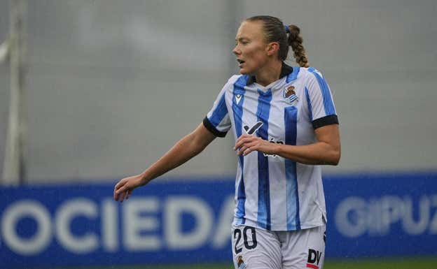 Synne Jensen durante un partido.  REAL SOCIEDAD