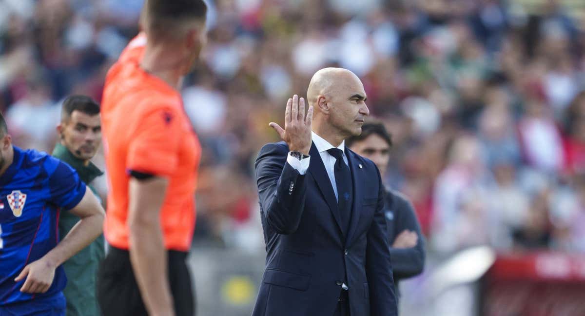 Roberto Martínez, durante un encuentro con Portugal. /GETTY