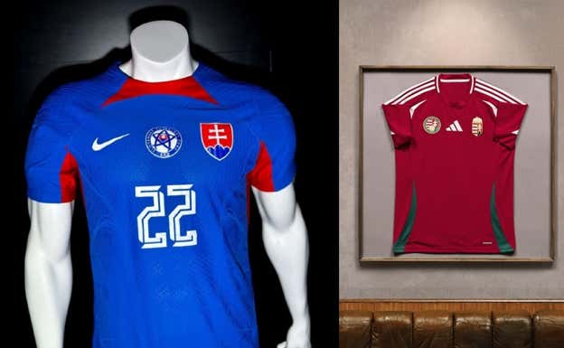 Equipaciones de Eslovaquia y Hungría.
