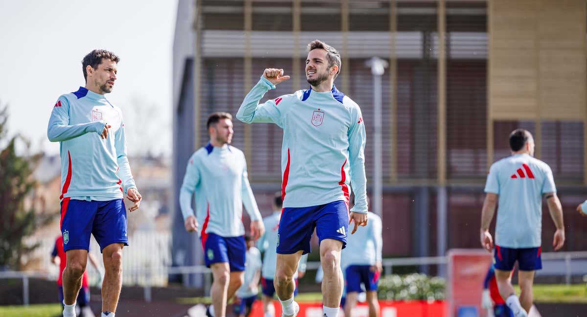 Selección Española entrenando