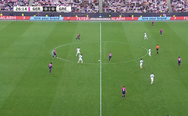 Gündogan filtra para Andrich para encontrarle a la espalda de la doble punta.  WYSCOUT