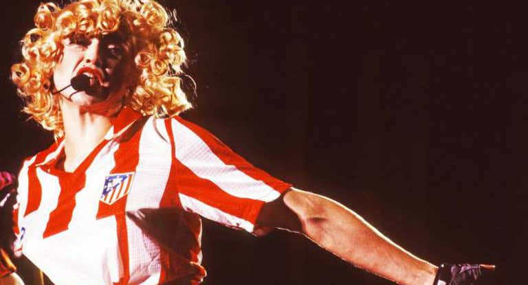 Madonna, en el Vicente Calderón en 1990.