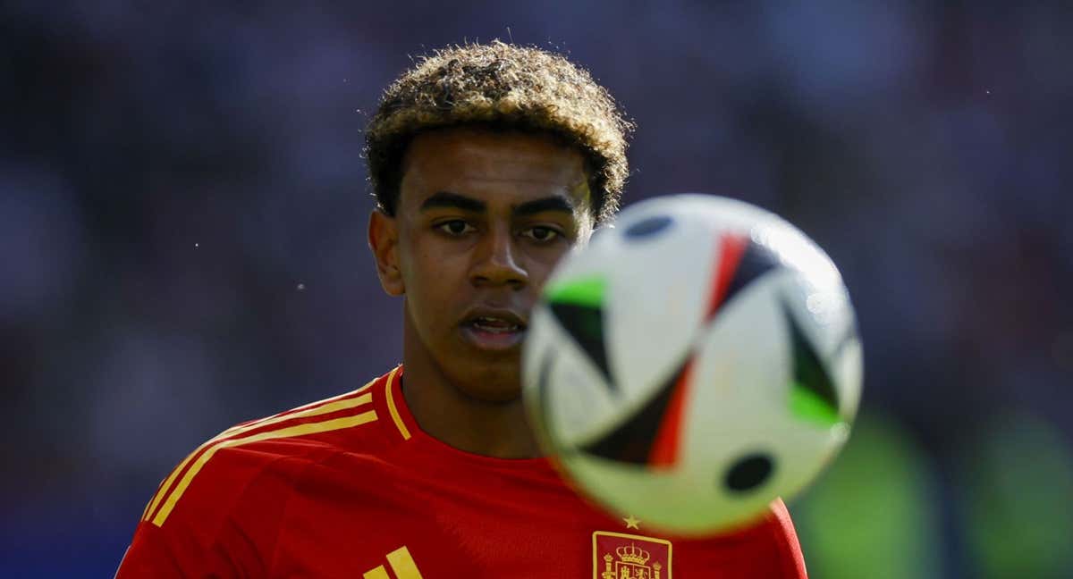 Lamine Yamal, durante el partido frente a Croacia del Olympiastadion./EFE