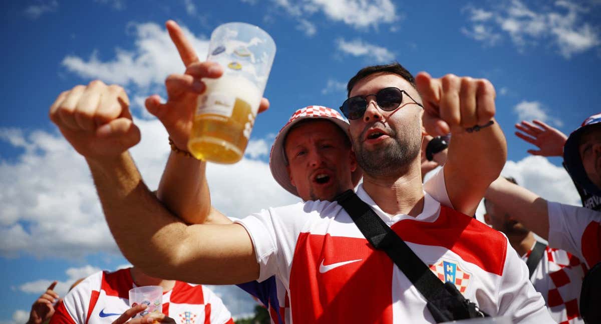 Aficionados croatas antes del partido de la Euro 2024 contra España./REUTERS