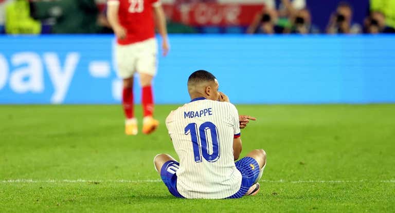 Kylian Mbappé, en el partido de debut de Francia en la Eurocopa, ante Austria.