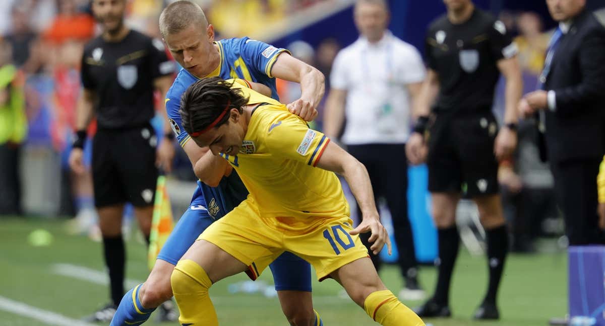 Partido entre Rumania y Ucrania en la primera jornada de Eurocopa 2024