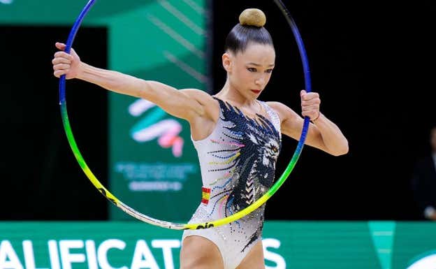 Blanca Rodríguez en el campeonato de Europa de gimnasia.  Archivo.