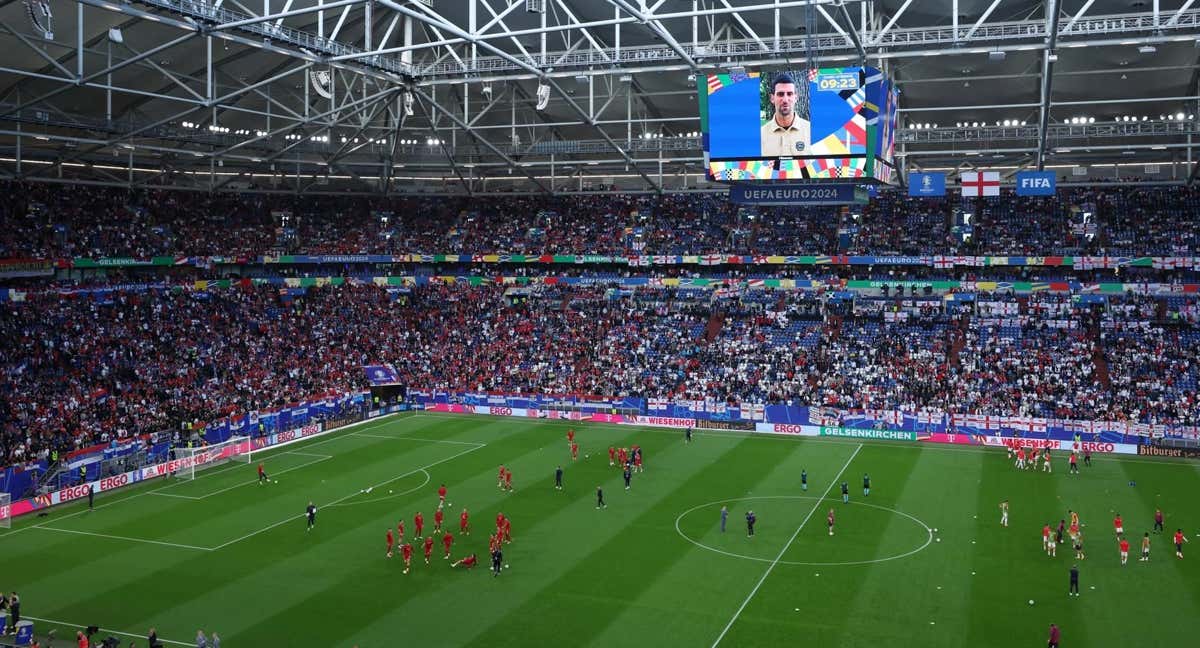 El VELTINS-Arena de Gelsenkirchen antes del Serbia-Inglaterra de la Eurocopa. /EFE/EPA/GEORGI LICOVSKI