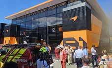 Un incendio obliga a desalojar el hospitality de Mclaren