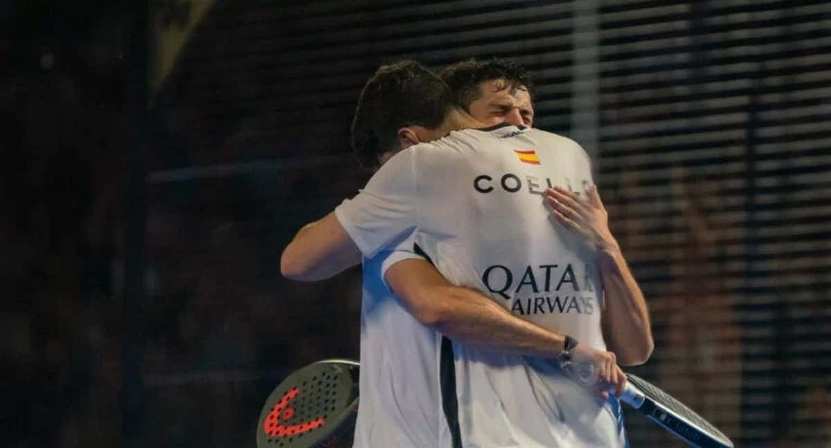 Arturo Coello y Agustín Tapia celebran su pase a la final en Roma. /PREMIER PADEL