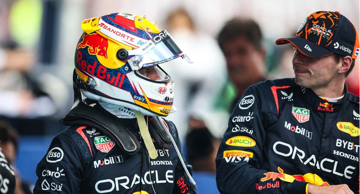 Sergio Pérez y Max Verstappen, en Montmeló./EP