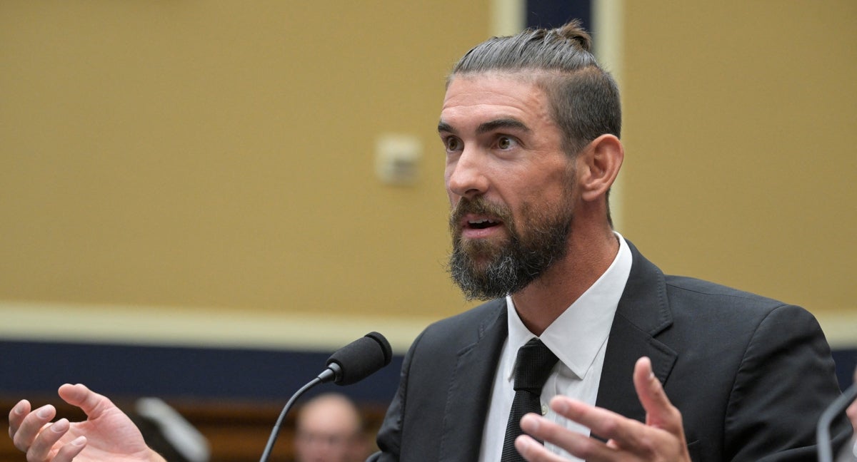 Michael Phelps, este miércoles, en el Congreso de EE.UU.