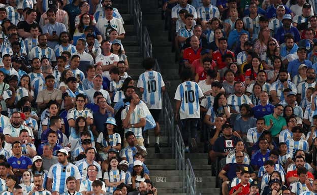 Imagen de la grada durante el Argentina-Chile. Reuters