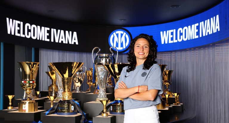 Ivana Andrés, durante su presentación como jugadora del Inter.