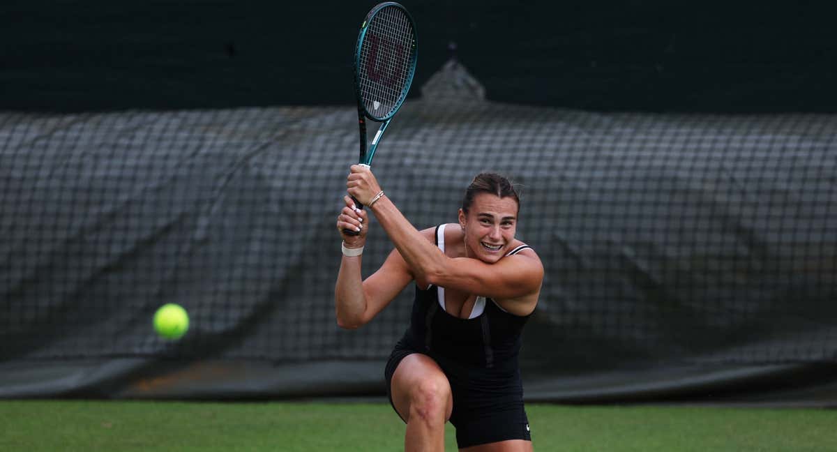 Sabalenka entrenando/ Reuters