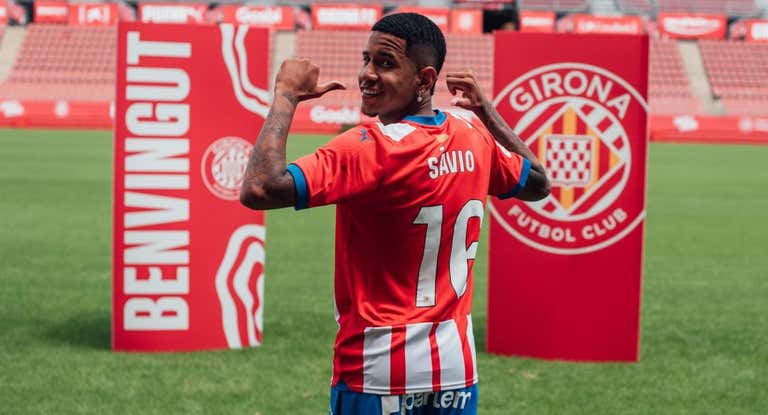 Savinho, en su presentación con el Girona.