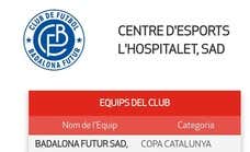 Otro lío con el Badalona Futur y la venta de su plaza en Segunda RFEF: aparece como L'Hospitalet en la web de la federación