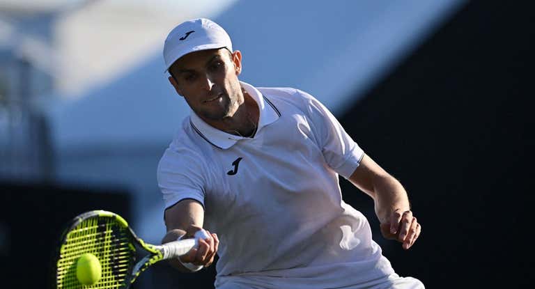 Aleksander Vukic, en su partido de primera ronda.
