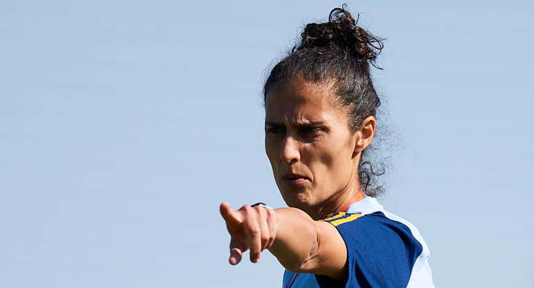 Montse Tomé durante un entrenamiento.