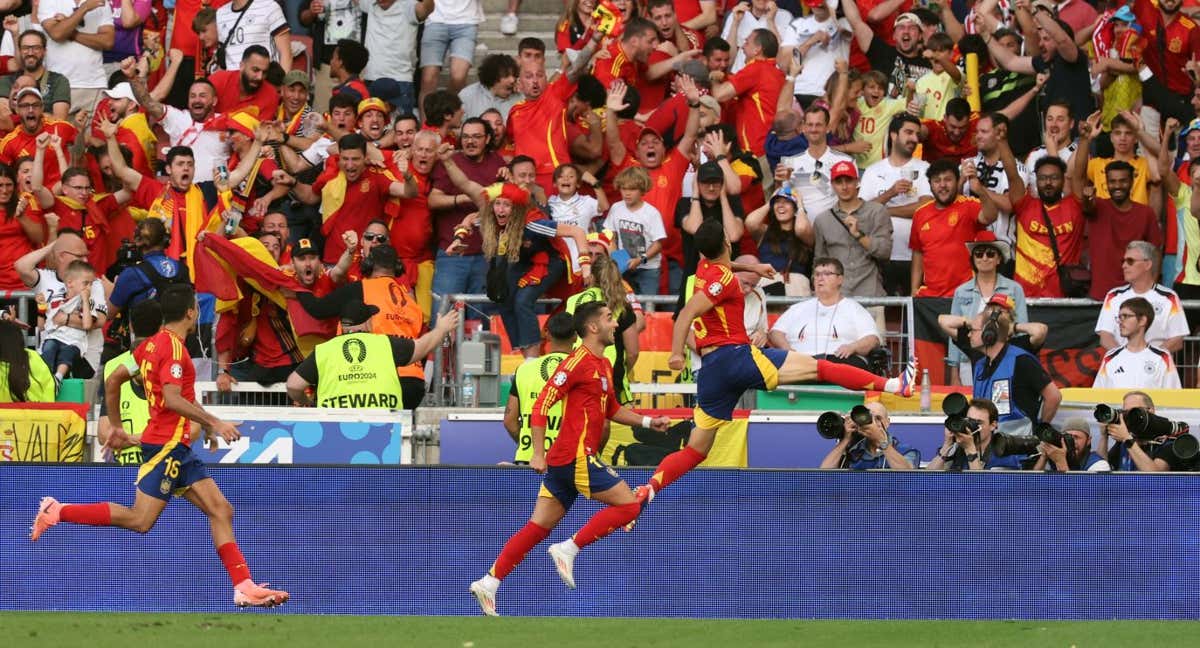 La euforia de la Selección española tras el encuentro entre España y Alemania de la Euro 2024.