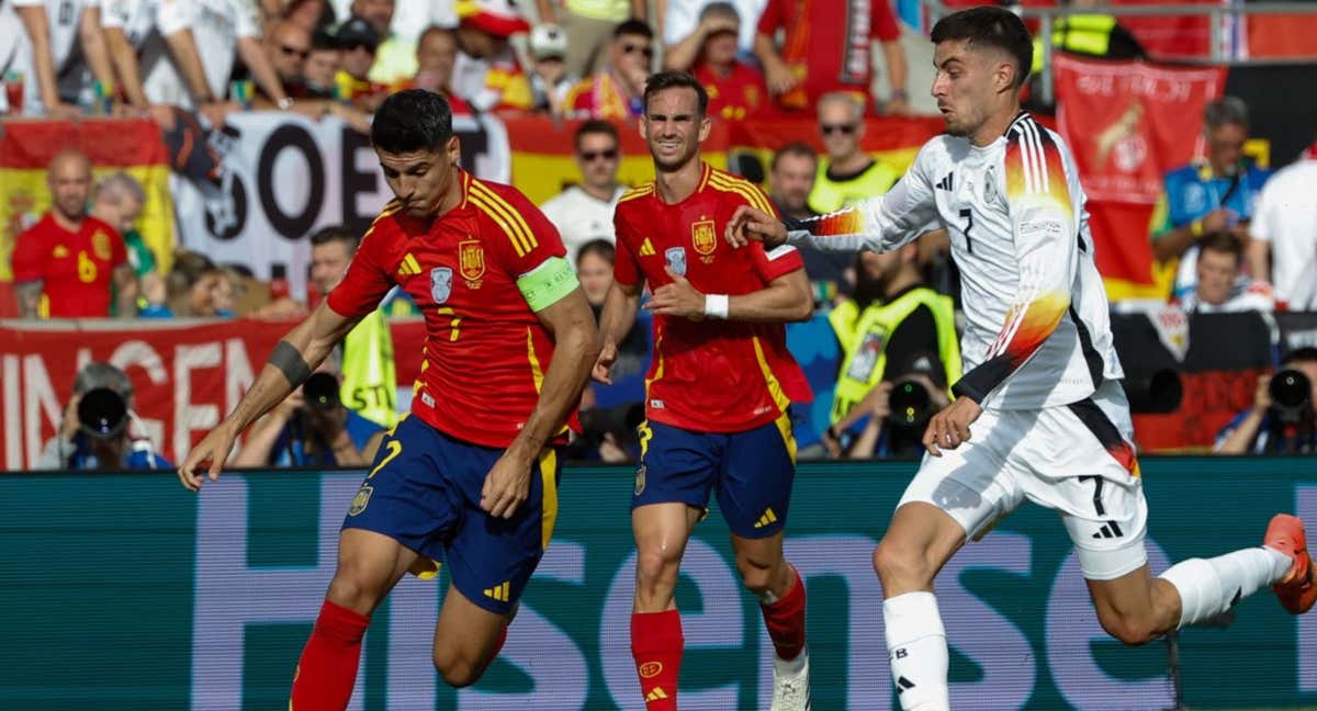 Morata, durante el partido ante Alemania. /REUTERS