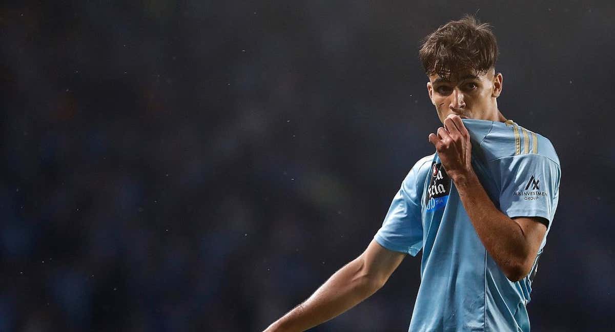 Gabri Veiga, durante un partido del Celta de Vigo.