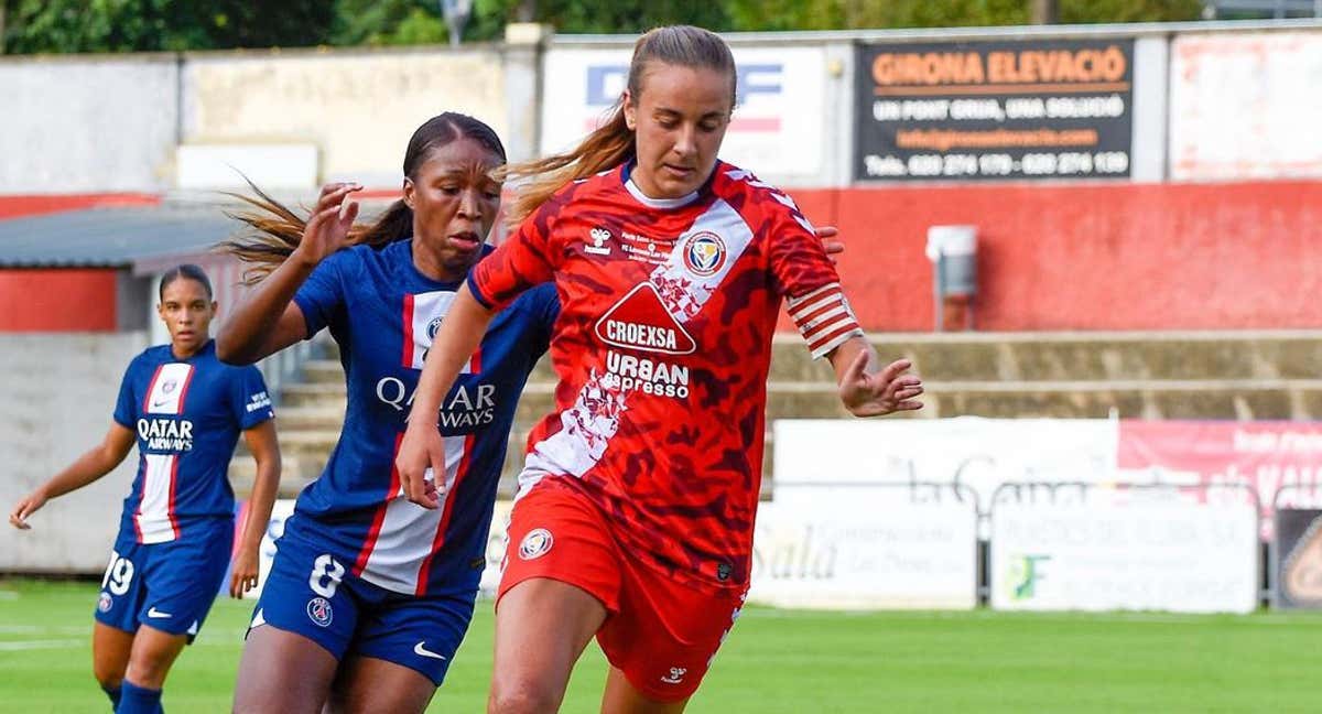 Yasmin Mrabet, durante un partido con el Levante Las Planas./INSTAGRAM