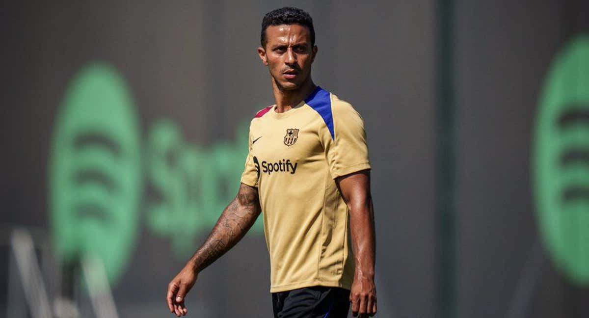 Thiago, en un entrenamiento con el Barcelona./FC Barcelona