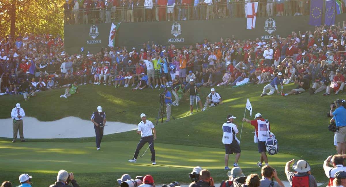 Martin Kaymer, en 2012, cuando consiguió la Ryder Cup para Europa./GETTY