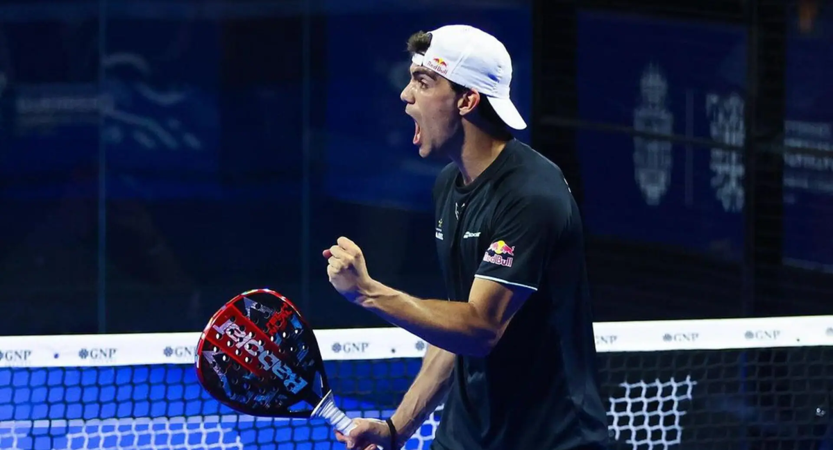 Juan Lebrón celebra un punto./PREMIER PADEL