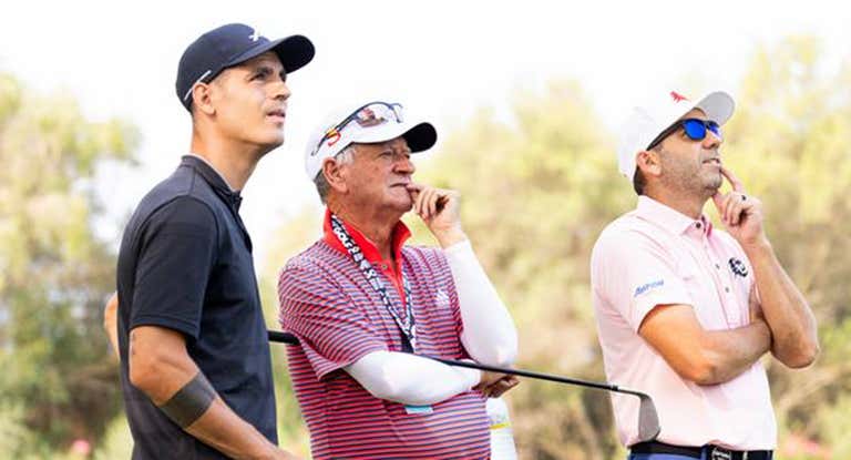 Morata y Sergio García, en un campo de golf.