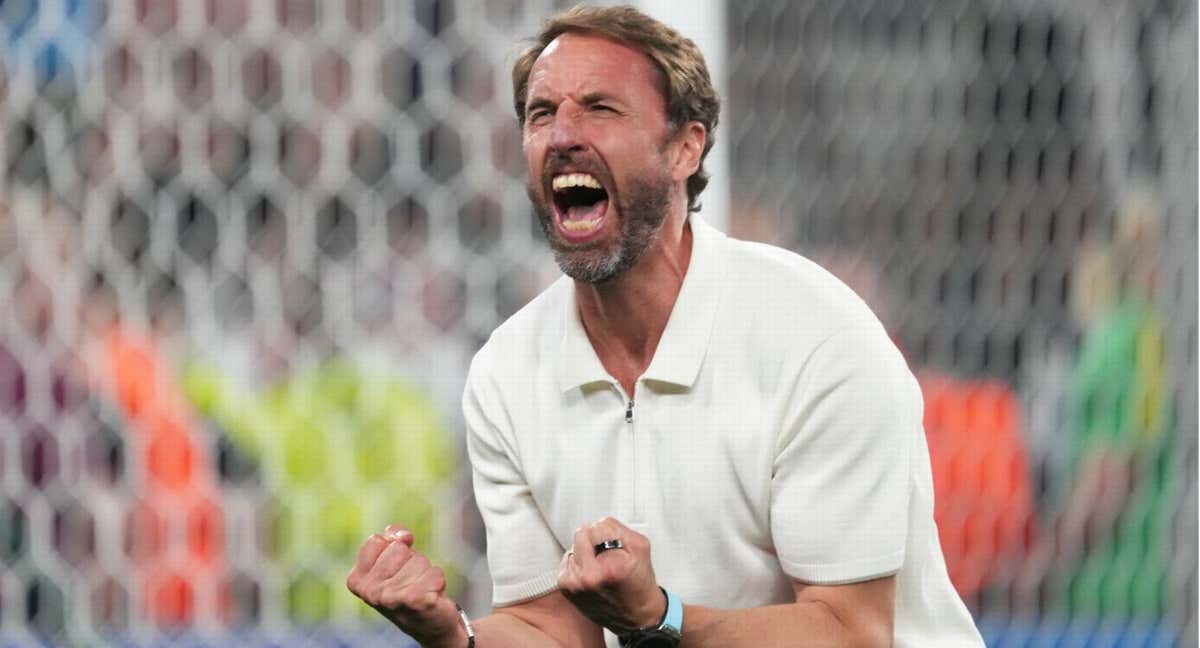 Southgate, celebrando el partido ante Países Bajos que le dio el pase a la final a Inglaterra.