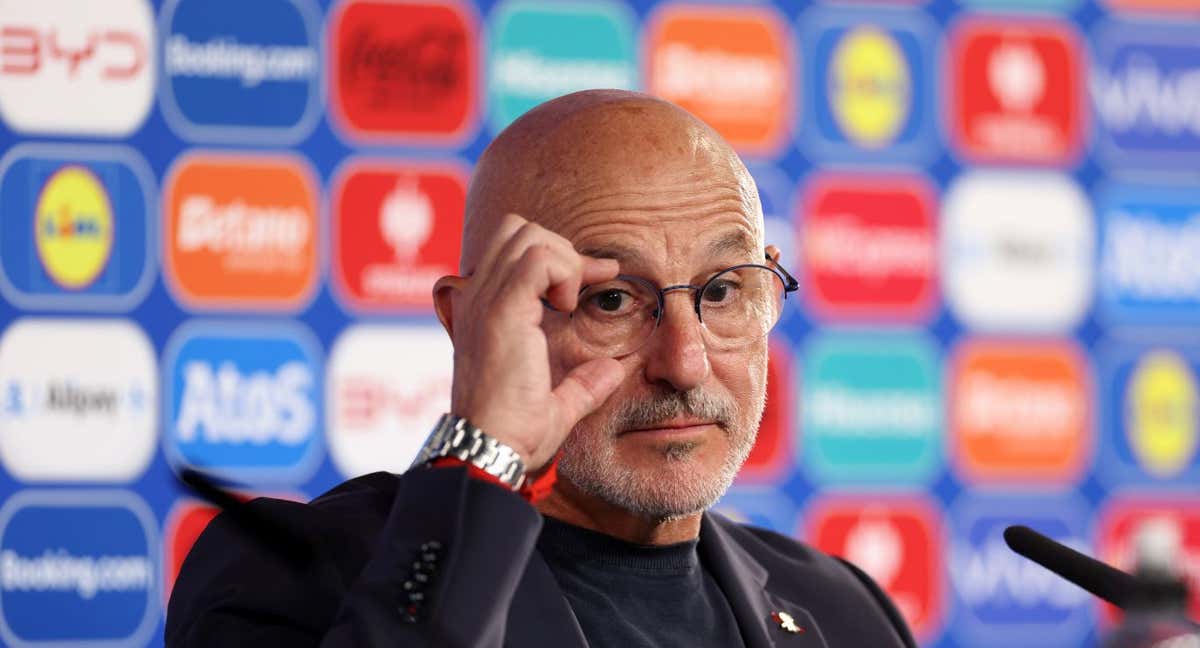 Luis de la Fuente, en una conferencia de prensa de esta Eurocopa.