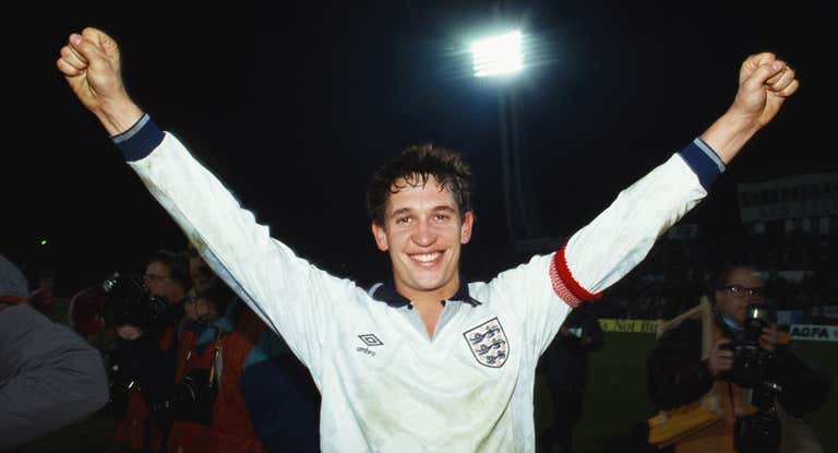 Gary Lineker, con la Selección Inglesa.