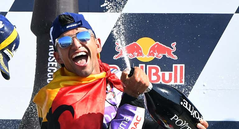 Jorge Martín, celebrando en Misano el año pasado.