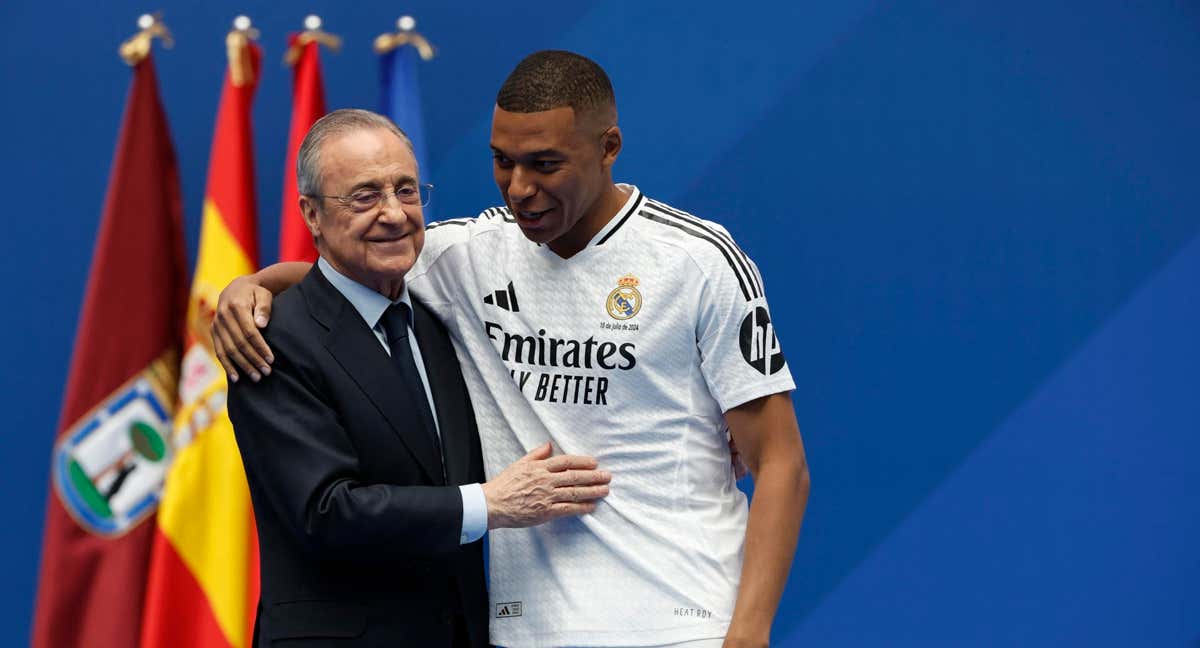 Mbappé, con Florentino./EFE