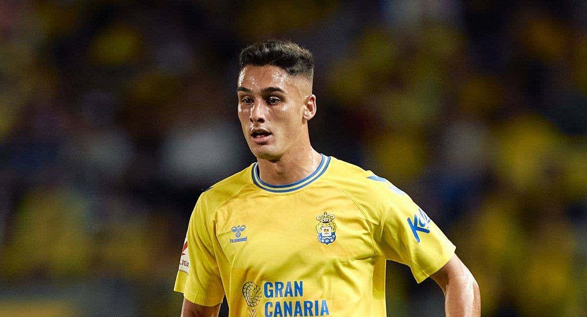 Sergi Cardona, durante un partido con Las Palmas. /Las Palmas