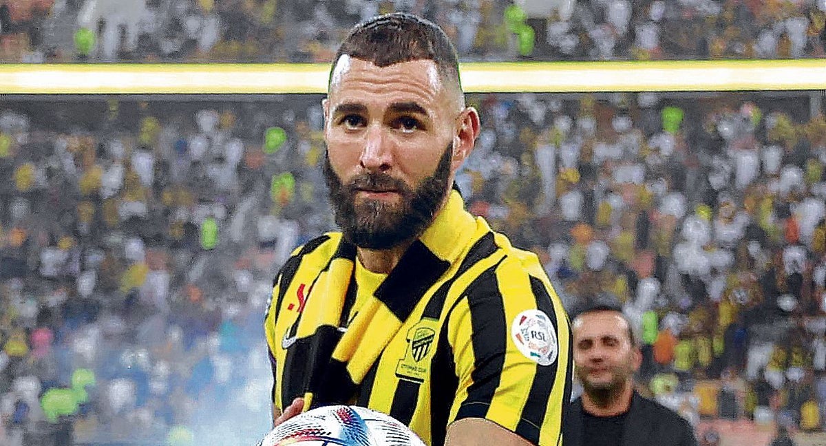 Benzema, en un partido con el Al-Ittihad.